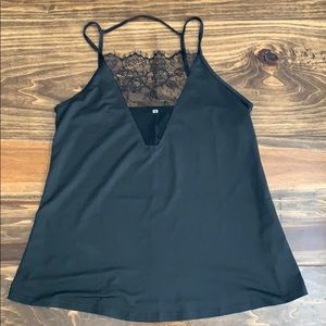 Tank top with lace detail